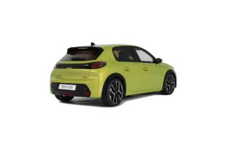 PEUGEOT E-208 GT JAUNE AGUEDA 2024 OttO mobile 1:18 Resinemodell (Türen, Motorhaube... nicht zu öffnen!)