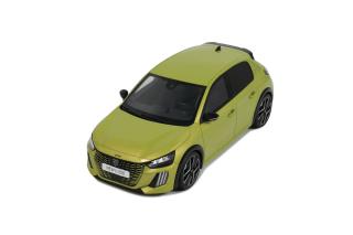 PEUGEOT E-208 GT JAUNE AGUEDA 2024 OttO mobile 1:18 Resinemodell (Türen, Motorhaube... nicht zu öffnen!)