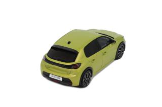 PEUGEOT E-208 GT JAUNE AGUEDA 2024 OttO mobile 1:18 Resinemodell (Türen, Motorhaube... nicht zu öffnen!)