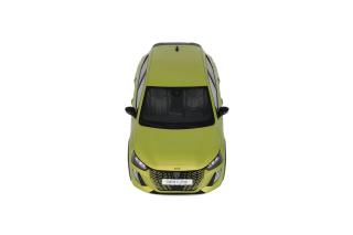 PEUGEOT E-208 GT JAUNE AGUEDA 2024 OttO mobile 1:18 Resinemodell (Türen, Motorhaube... nicht zu öffnen!)
