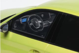 PEUGEOT E-208 GT JAUNE AGUEDA 2024 OttO mobile 1:18 Resinemodell (Türen, Motorhaube... nicht zu öffnen!)