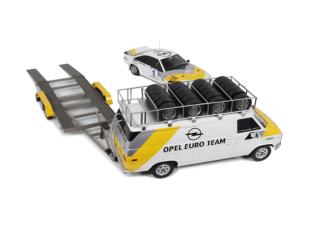 RALLYE PACK Opel Manta Gr.B Guy Fréquelin 1984 Tour de Corse +  Chevrolet G30 Assistance und Trailer OttO mobile 1:18 Resinemodell (Türen, Motorhaube... nicht zu öffnen!)