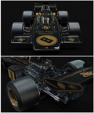 Lotus 72D John Player Special 1972 British GP Emerson Fittipaldi Kit métal 1:8 Pocher