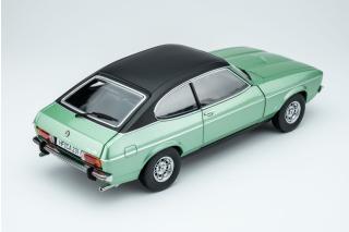 Ford Capri II Ghia 3.0 (1974 - 1977)  - mediteran green with vinyl top black  Limitiert auf 612 Stück! Touring Modelcars 1:18 Metallmodell 2 Türen, Motorhaube und Kofferraum zu öffnen!