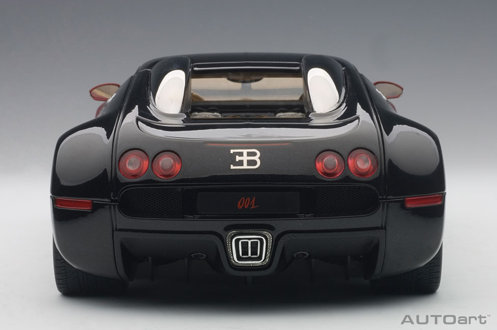 Bugatti Eb 16 4 Veyron Production Car 001 Black Red Metallic Beige Interior 2006 Limited Edition Of 1 200 Pieces Worldwide Autoart 1 18
