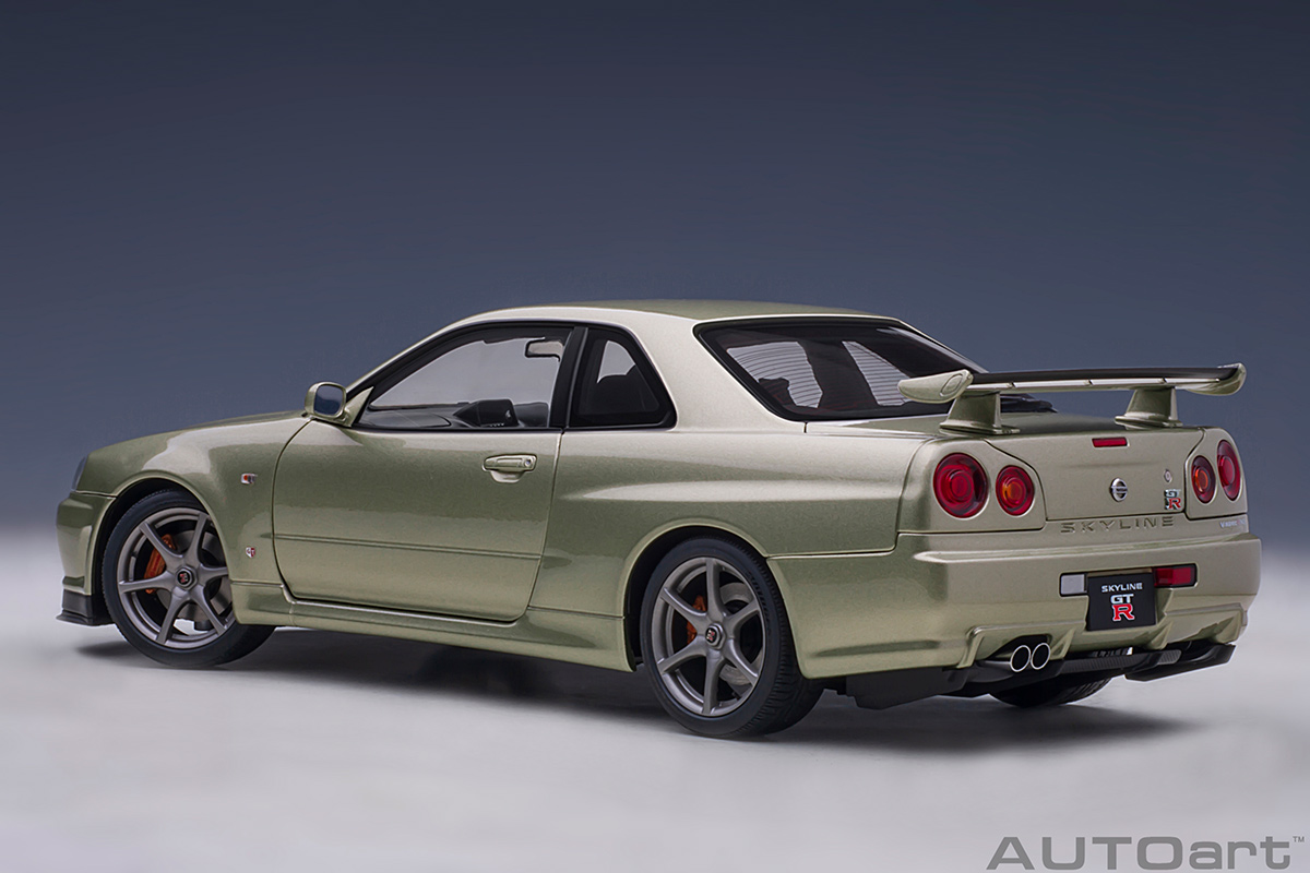 Modellauto Nissan Skyline Gt R R34 V Spec Ii Nur Millenn Jade Composite Model Full Openings Autoart 1 18 Bei Modellauto18 De