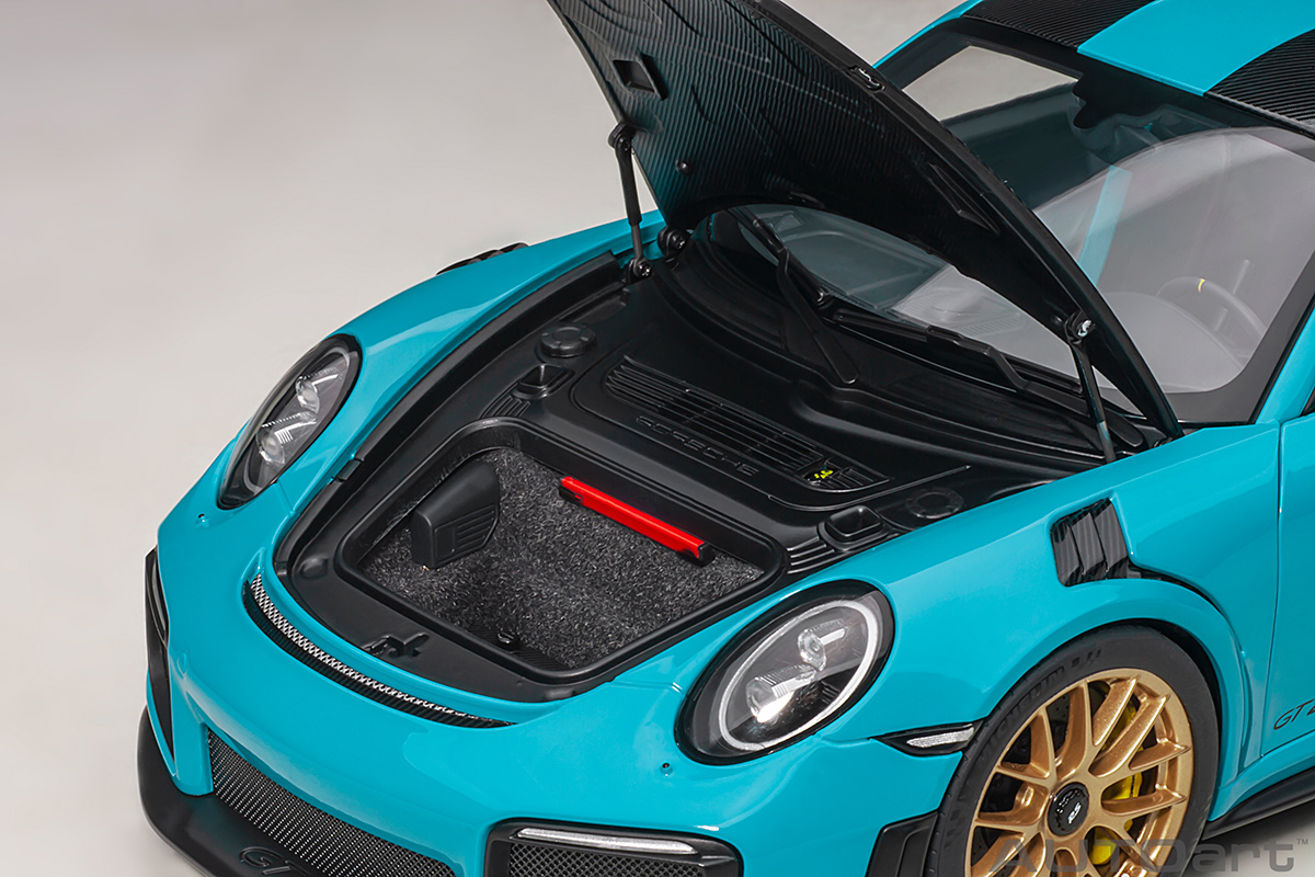 Modellauto PORSCHE 911(991.2) GT2 RS WEISSACH PACKAGE 2017 (MIAMI BLUE