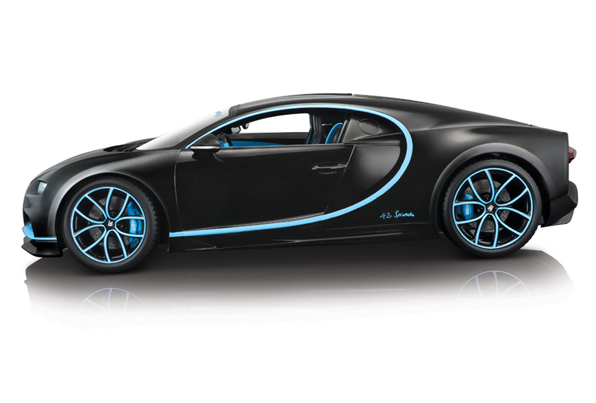 Modellauto Bugatti Chiron schwarz/blau 