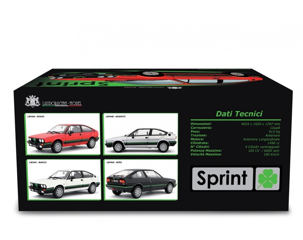 1:18 MITICA ALFA Romeo Sprint 1.5 Quadrifoglio Verde 1983 Black MITICA200043-D EUR 54,95 - FR